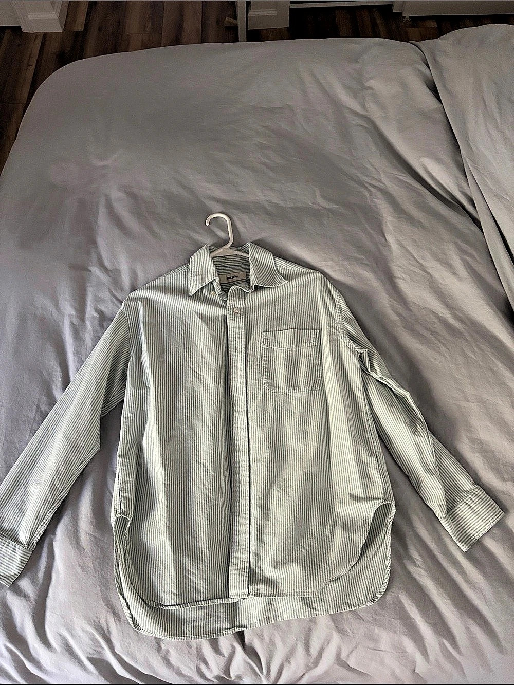 Buck Mason Aloe Field Stripe Big Oxford BD Shirt - XS Like New
